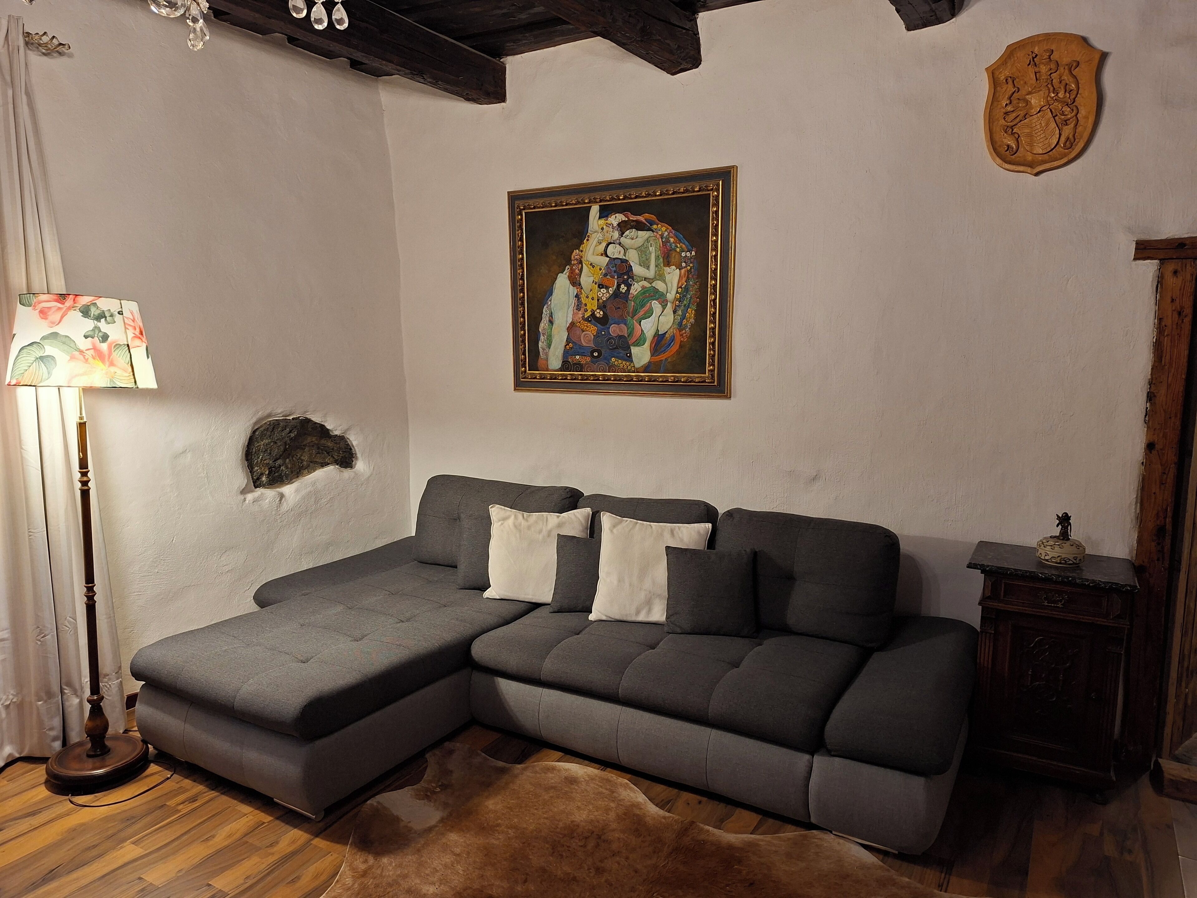 Télévision, cheminée, livres