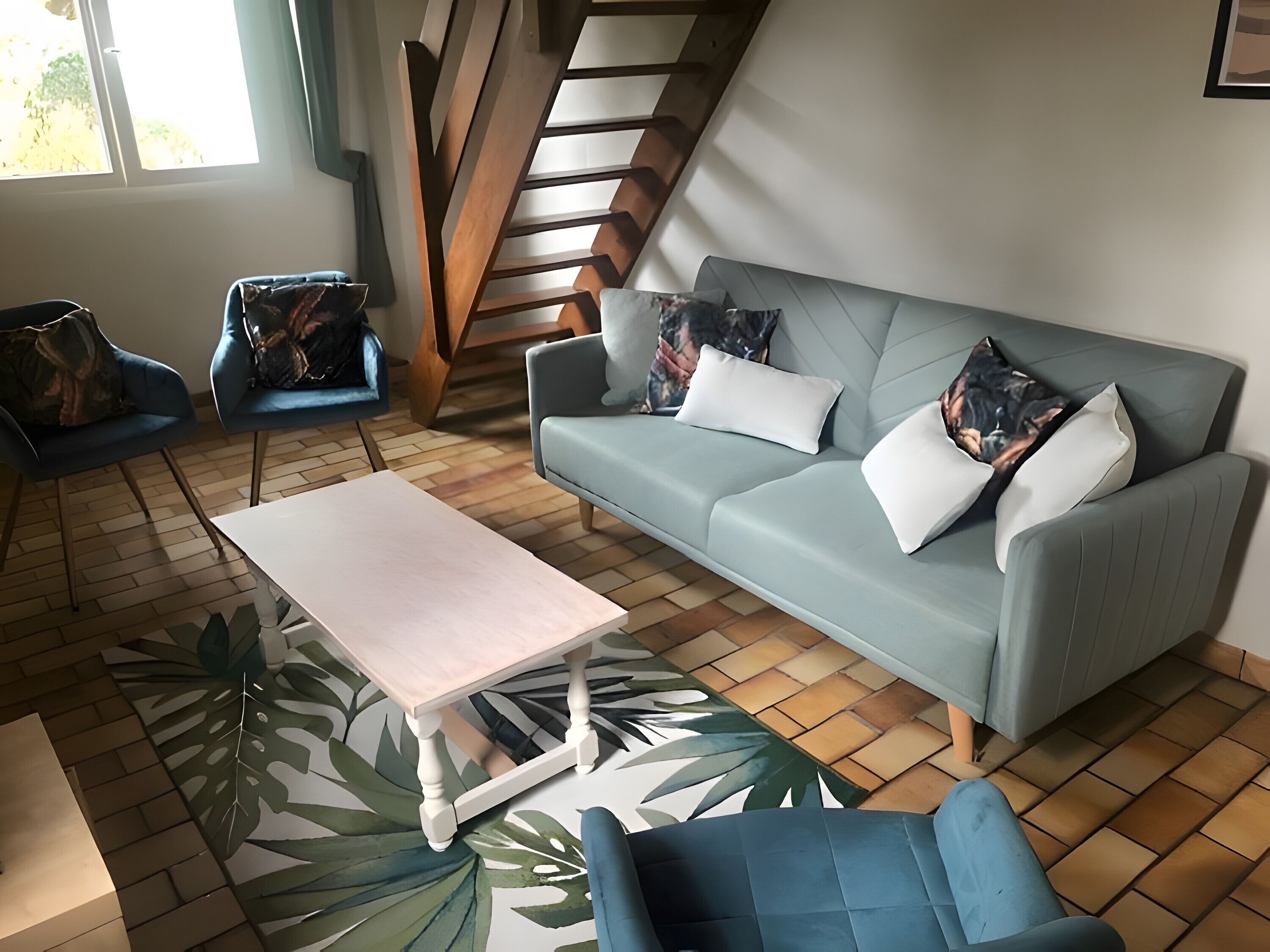 Fernseher, Tischtennisplatte, Stereoanlage