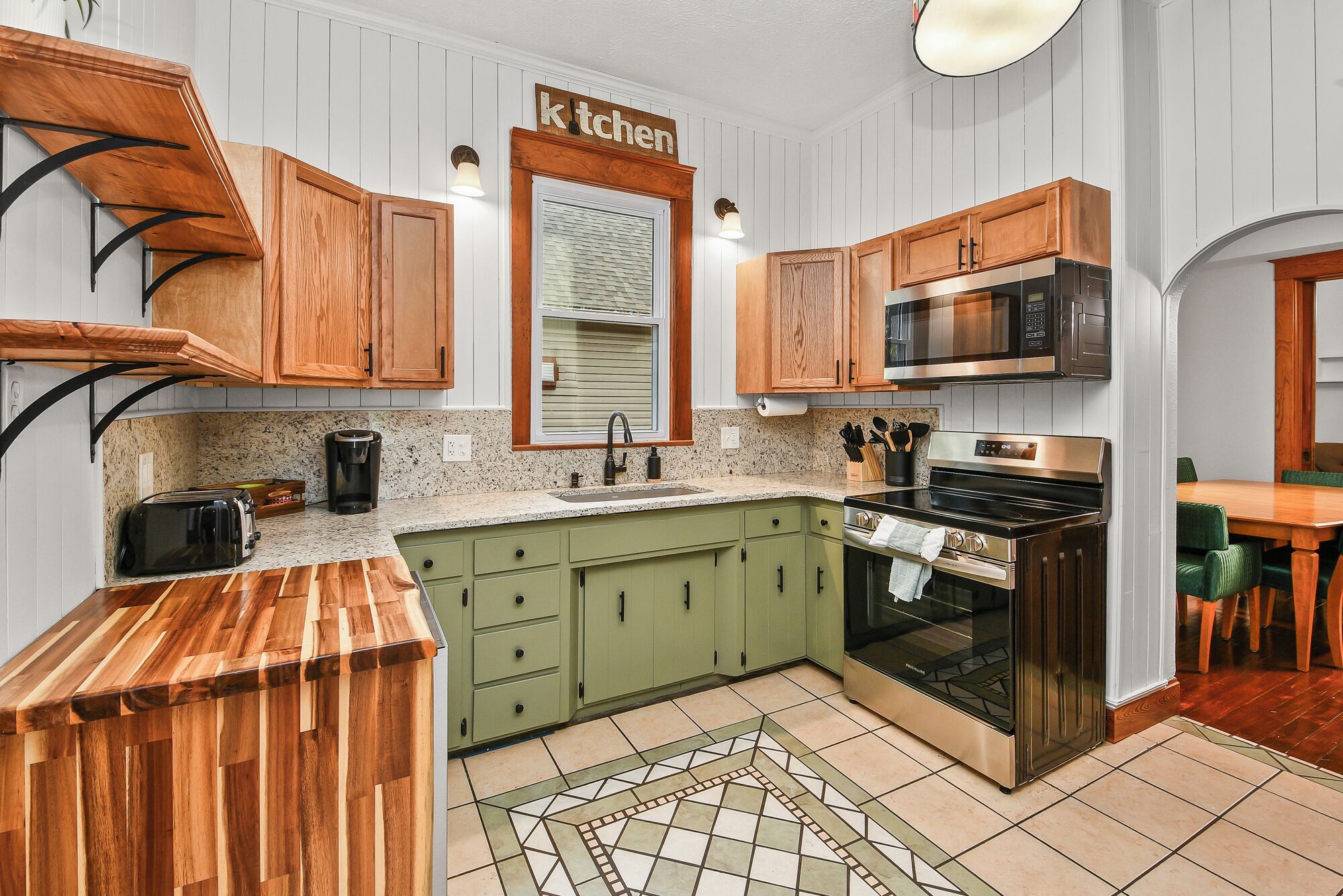 Microwave, oven, stovetop, dishwasher