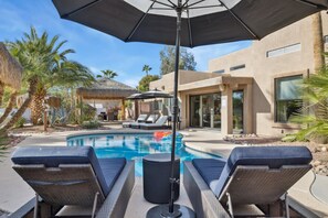 Outdoor pool, a heated pool - Scottsdale Luxury Villa w/ Pool, Hot Tub, Pickleball, Mini-Golf, Basketball (Scottsdale)