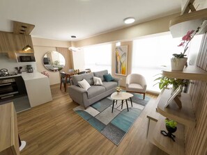 Living area - DHP+ | Luxury 2BR Apartment in Downtown Miraflores (Lima)