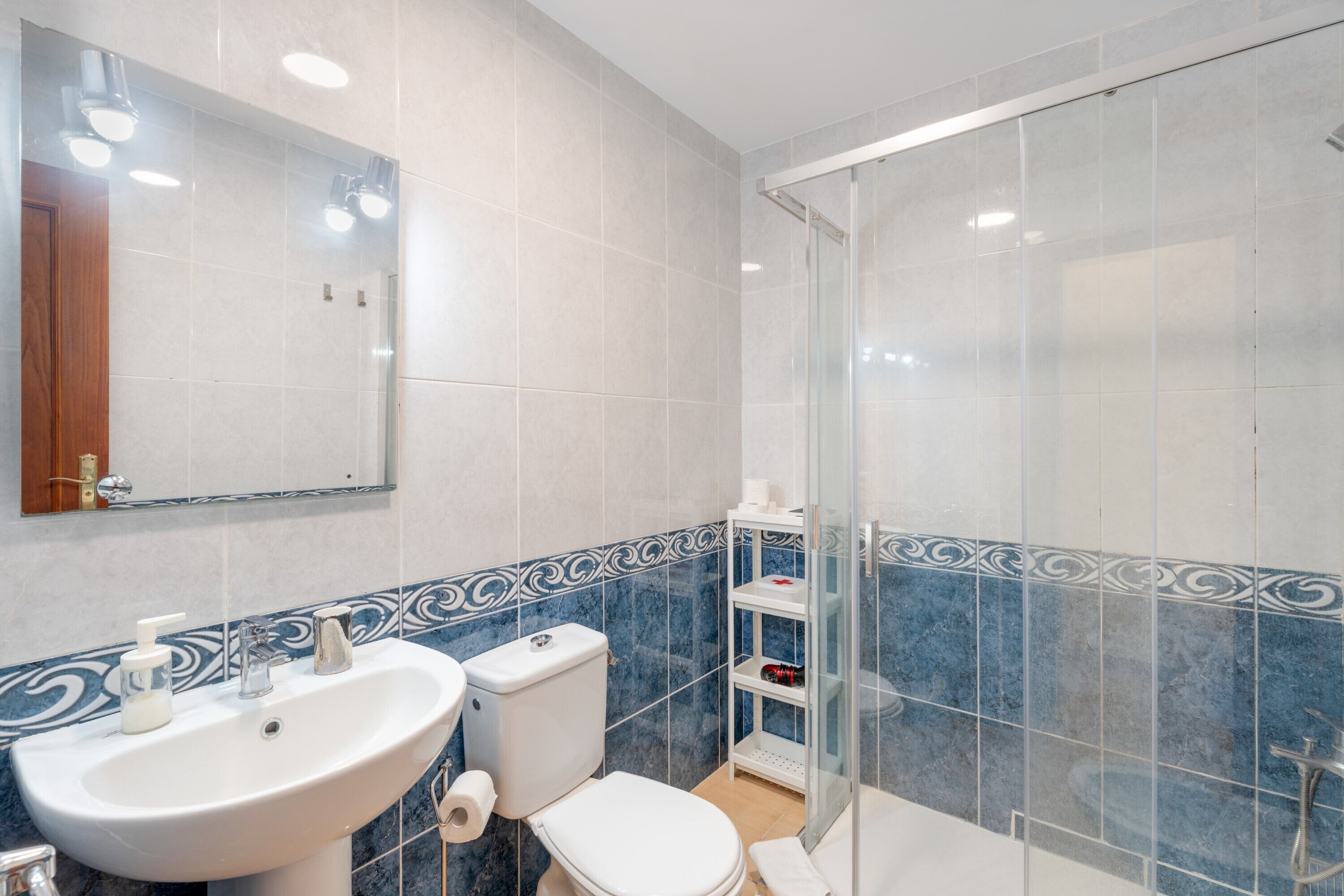 Ducha, secador de pelo y toallas