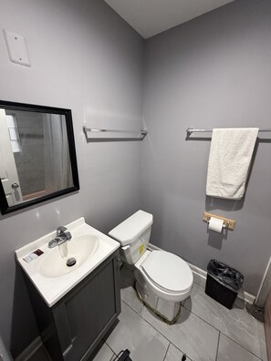 Phòng Deluxe, 1 giường cỡ queen, không hút thuốc | Phòng tắm | Buồng tắm vòi sen, khăn tắm, xà phòng, dầu gội 