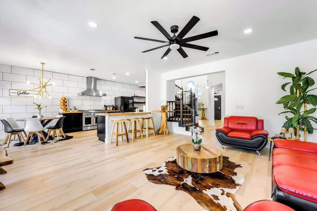 TV, fireplace, video games, offices