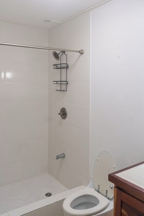 Secadora de cabello, bidet, toallas, jabón 