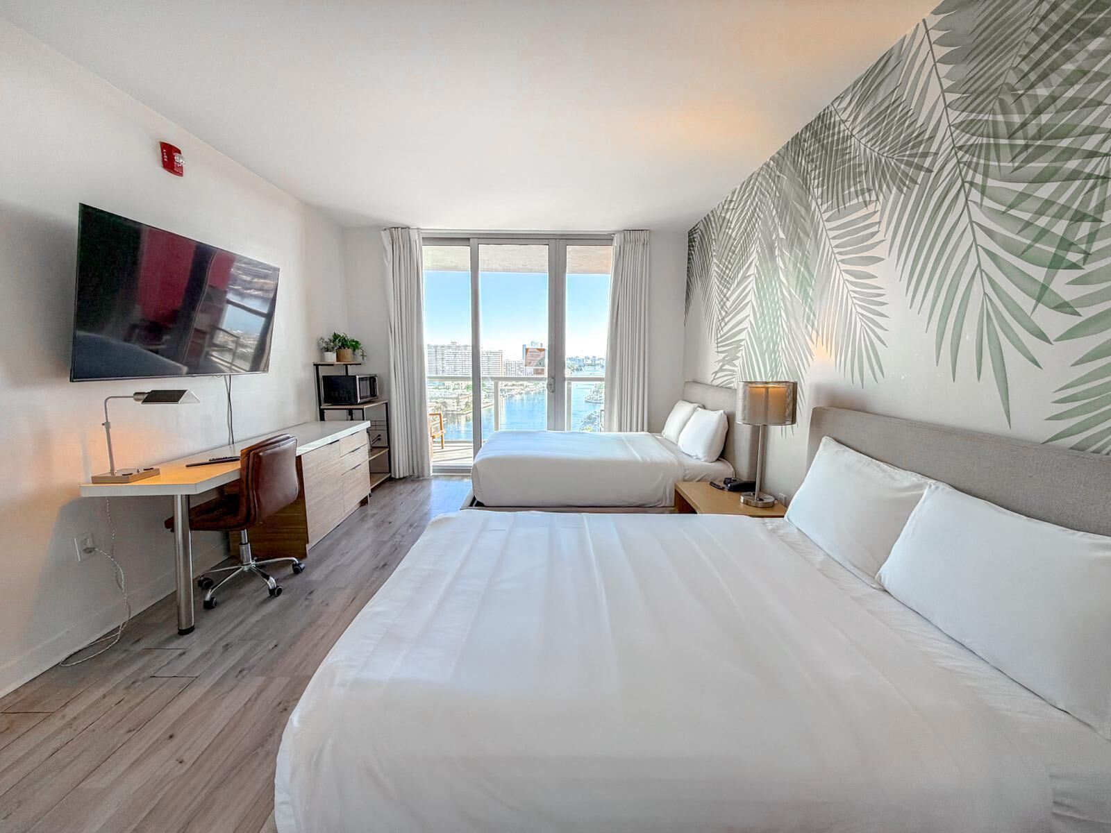 1 bedroom, desk, iron/ironing board, travel cot