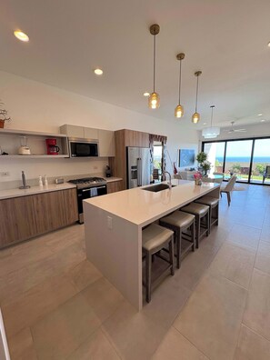 Fridge, microwave, oven, stovetop - Family-Friendly Oceanview Retreat Resort Access (Cabo San Lucas)