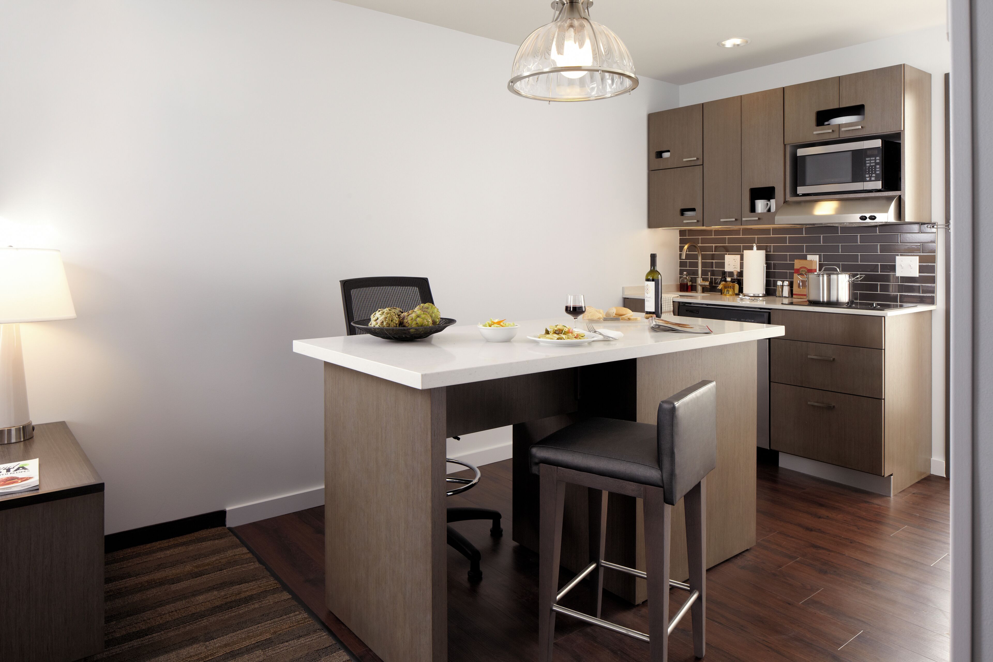 Hypo-allergenic bedding, in-room safe, blackout drapes