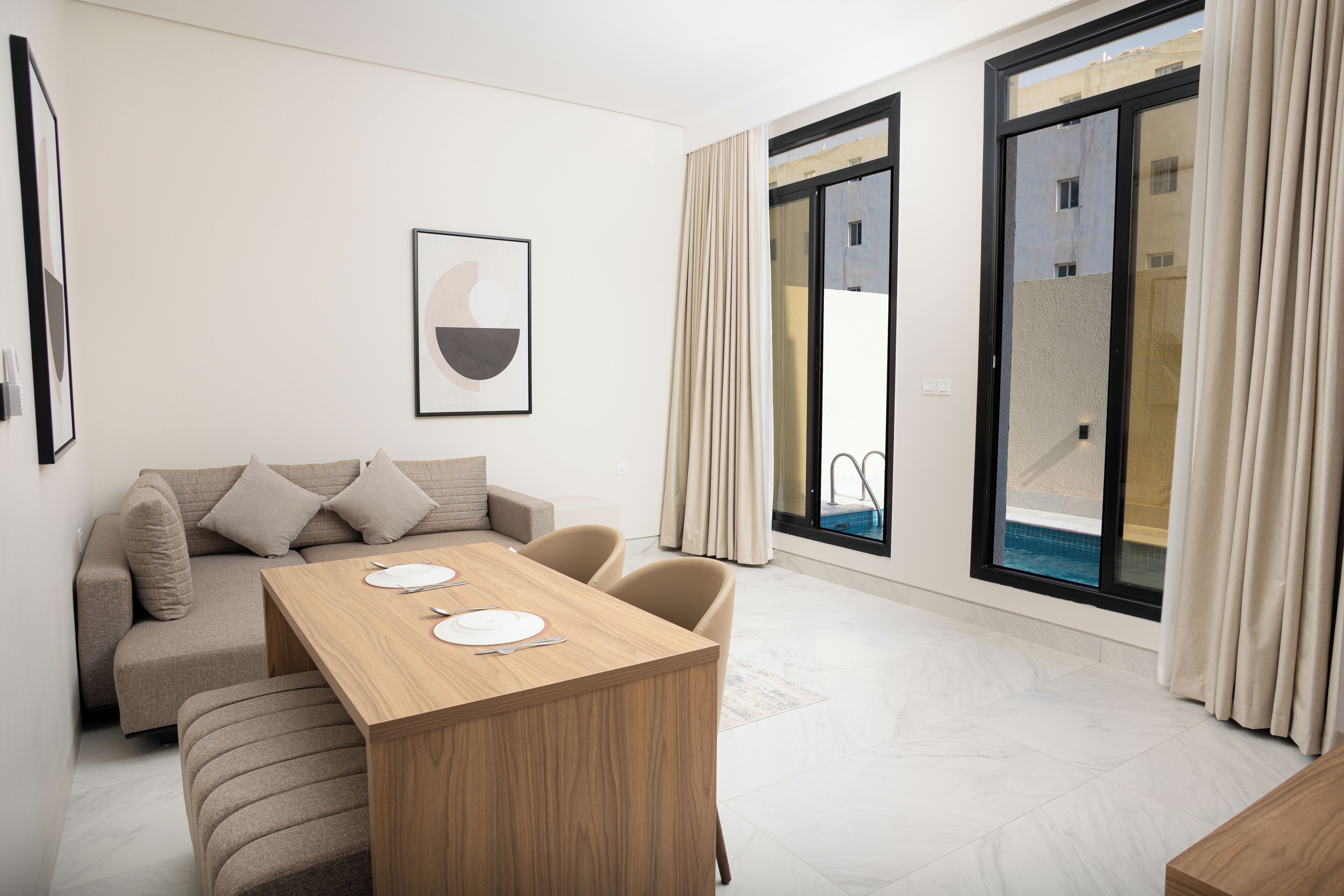 Junior Suite, Private Pool | Free minibar, desk, soundproofing, iron/ironing board