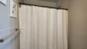 Hair dryer, towels, toilet paper