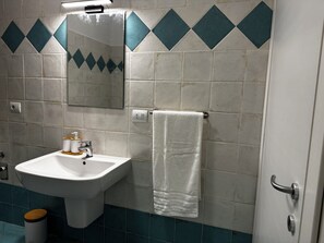 Dusch, hårtork, bidé och handdukar