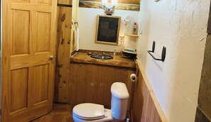 Jetted bath, hair dryer, towels