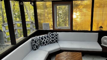 Smart TV, DVD player, books, video library