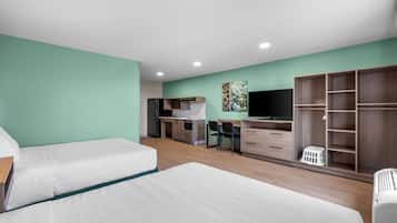 Studio, 2 Queen Beds, Non Smoking (Bathtub W/grab Bars) | Desk, laptop workspace, blackout drapes, free WiFi