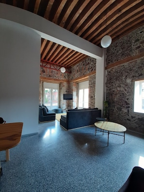 Classic Apartment | Living area | 30-inch flat-screen TV with cable channels - Chilango BnB (Mexico City)