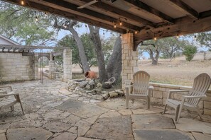 Terrace/patio - Private 10 Acre Ranch w/Wildlife, Scenic Views! (Marble Falls)