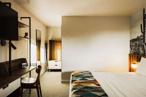 Desk, iron/ironing board, WiFi, bed sheets - Midnight Cactus Room | La Vista Motel | 203 (Denver)