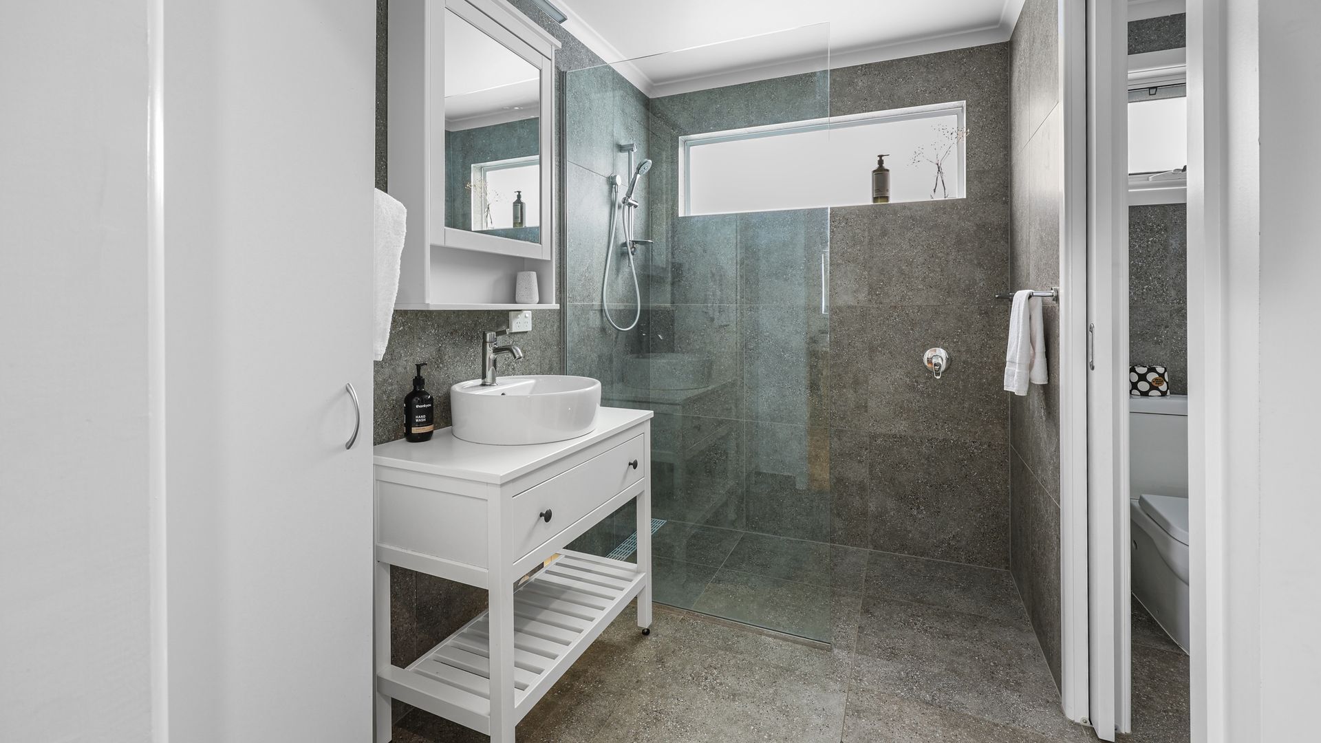 Shower, hair dryer