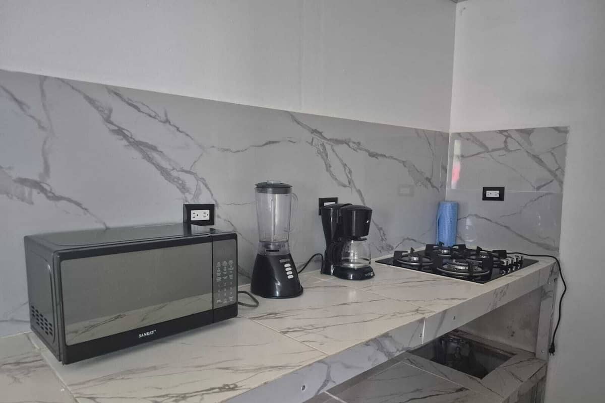 Family House, Garden View | Private kitchen | Microwave, stovetop