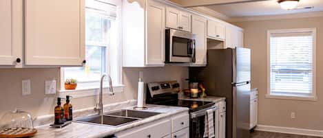 Microwave, oven, stovetop, dishwasher