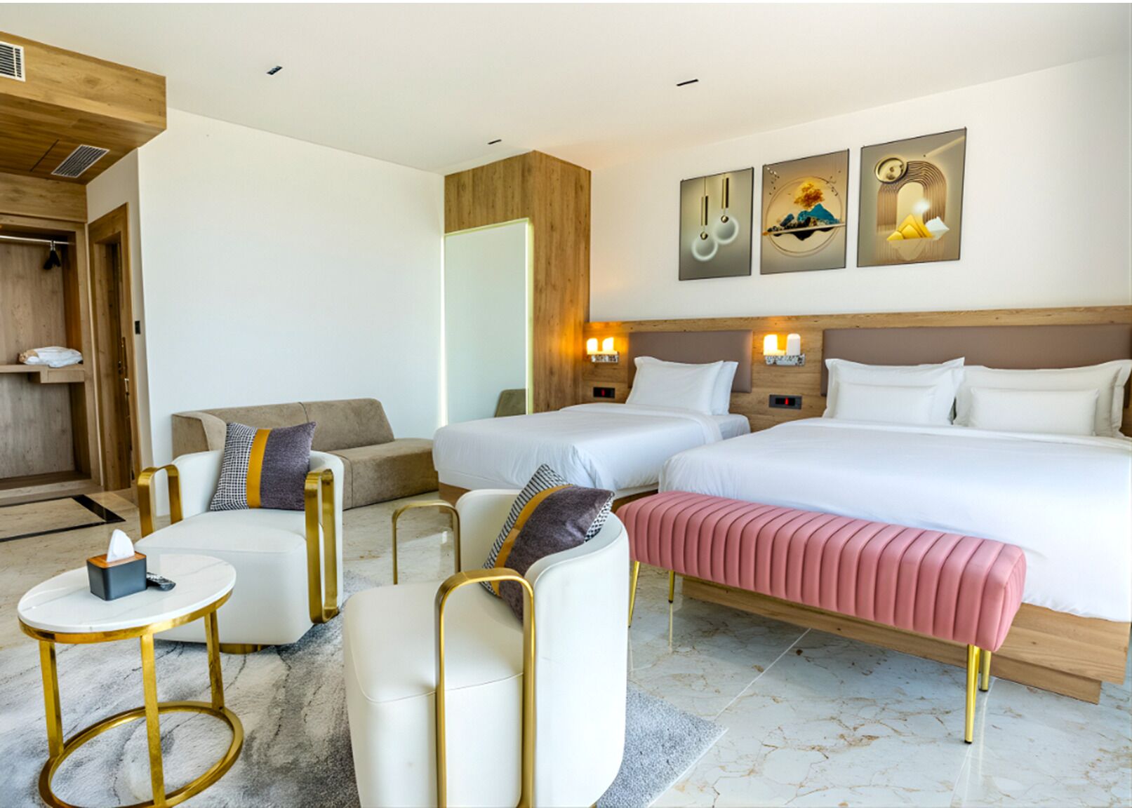 特級雙人房 | 書桌、免費 Wi-Fi、床單