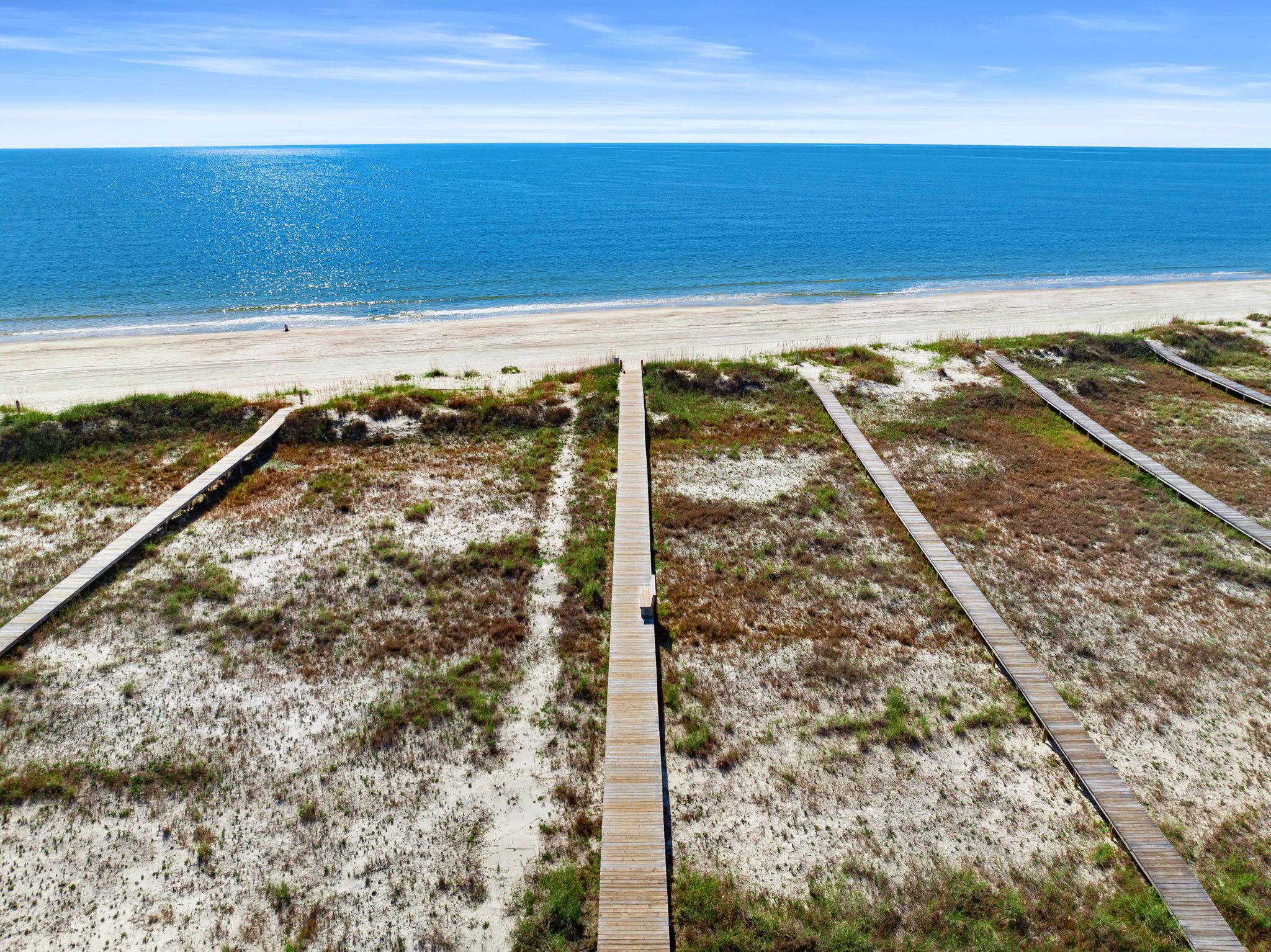 On the beach, sun-loungers, beach towels