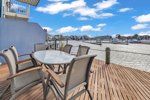Waterfront Haven with Deck, Marina Views and Parking