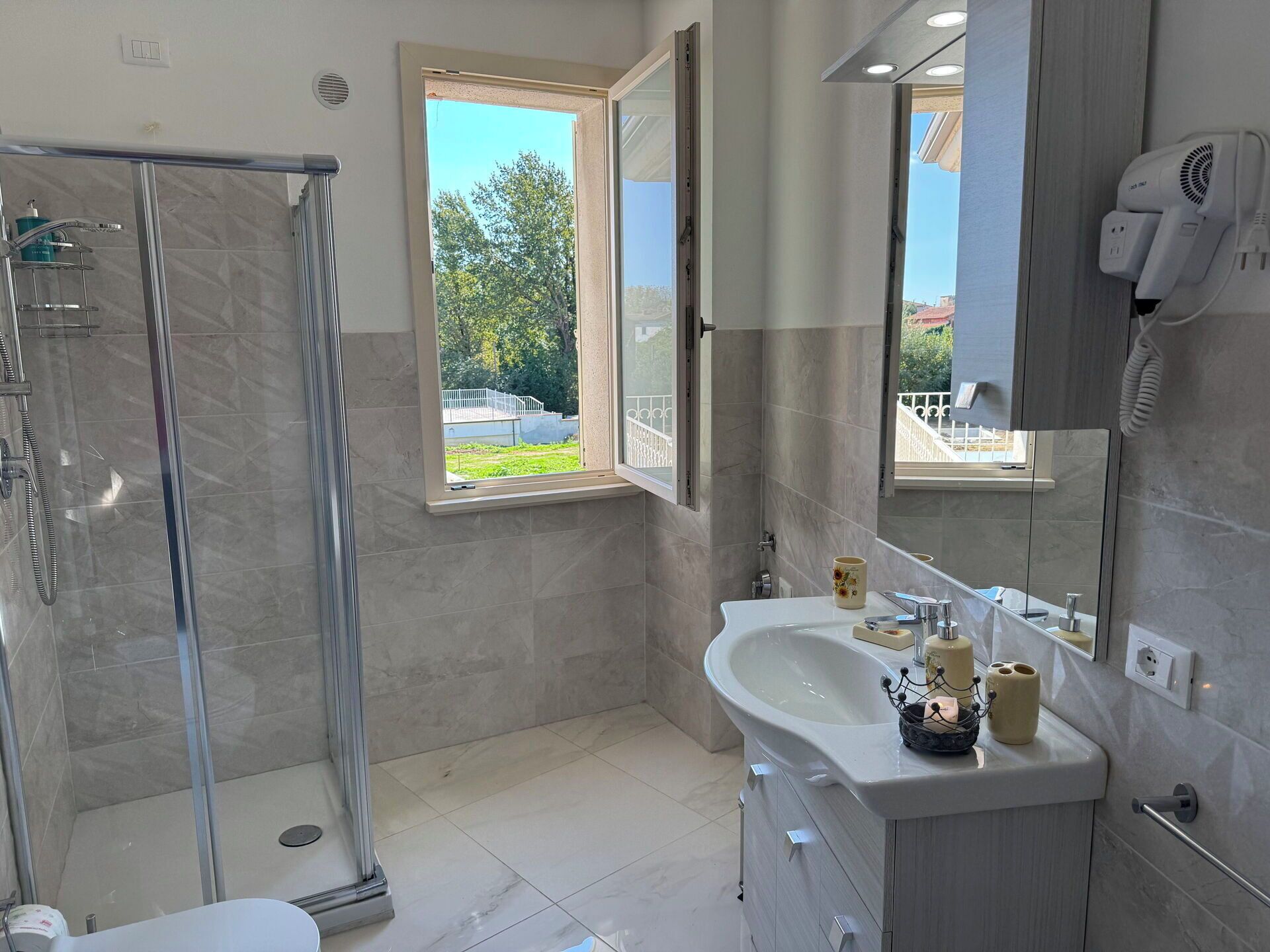 Shower, hair dryer, bidet