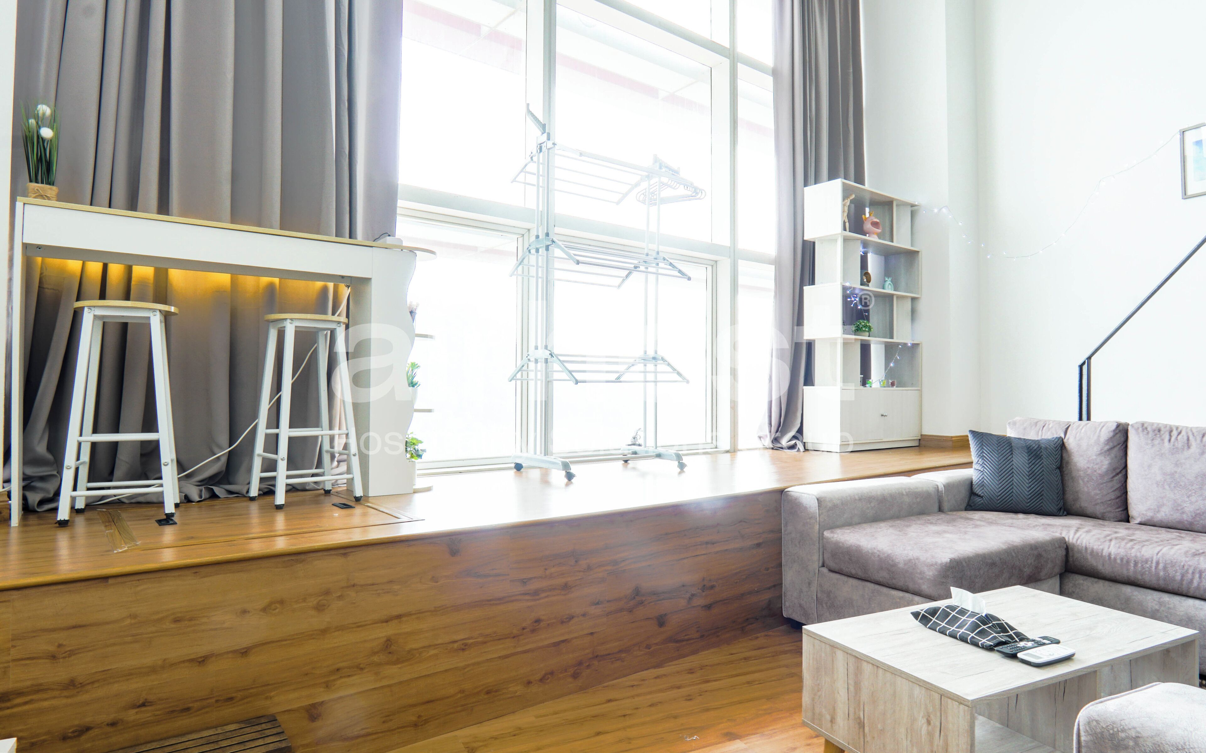 ลอฟท์, เตียงควีนไซส์ 2 เตียง, ปลอดบุหรี่, ห้องครัวขนาดเล็ก | บริเวณนั่งเล่น