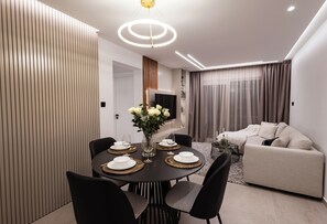 Apartment, Balcony, Beach View | In-room dining - Luxury Marina Beach Stay (Limassol)