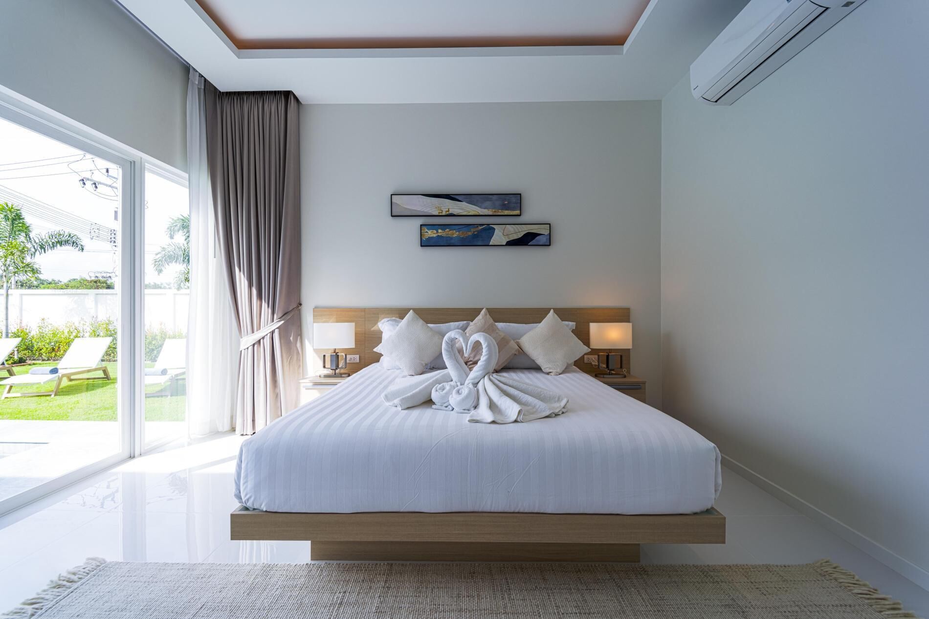 Villa, 3 camere da letto, piscina privata, vista piscina | Una cassaforte in camera, tende oscuranti, ferro/asse da stiro