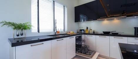 Villa, 3 chambres, piscine privée, vue piscine | Cuisine privée