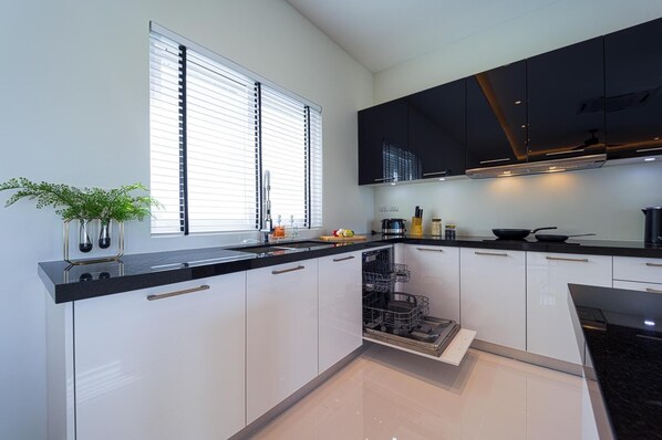 Villa - 3 sovrum - privat pool - utsikt mot poolen | Eget kök