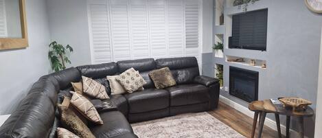 Televisión, chimenea