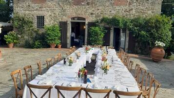 Outdoor banquet area