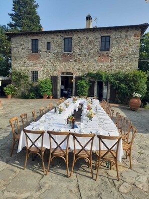 Outdoor banquet area