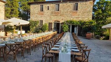 Outdoor banquet area