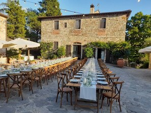 Outdoor banquet area