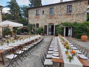 Outdoor banquet area