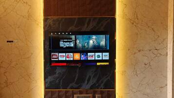 Desk, laptop workspace, blackout curtains, soundproofing