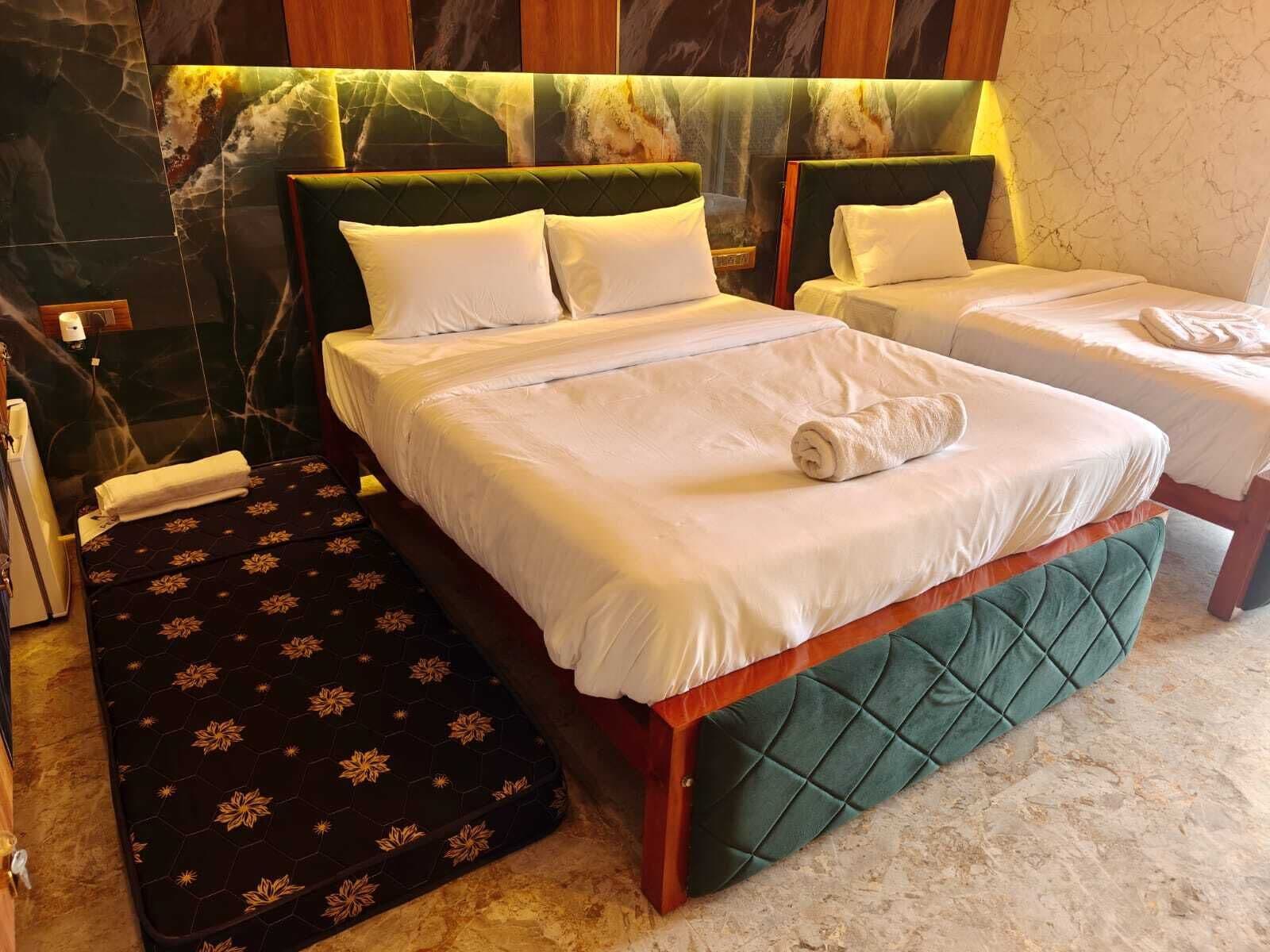 Desk, laptop workspace, blackout curtains, soundproofing