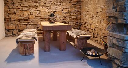 Cottage in the heart of Slovak countryside, below ruin of the Castle Lednica