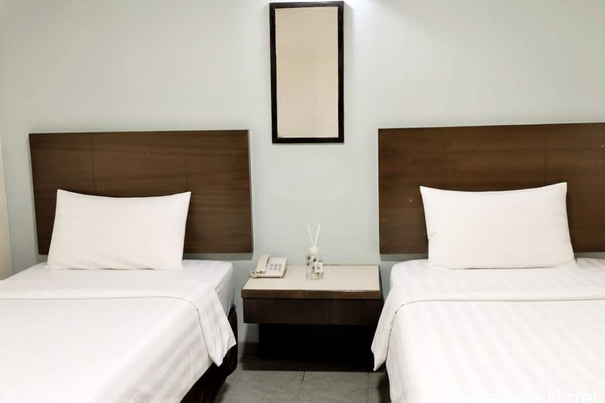 Habitación estándar con 2 camas individuales, para no fumadores, baño privado | Escritorio y espacio para trabajar con laptop