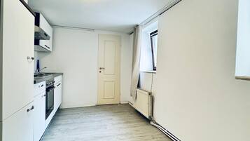 Basic Apartment | Private kitchen | Fridge, microwave, oven, stovetop