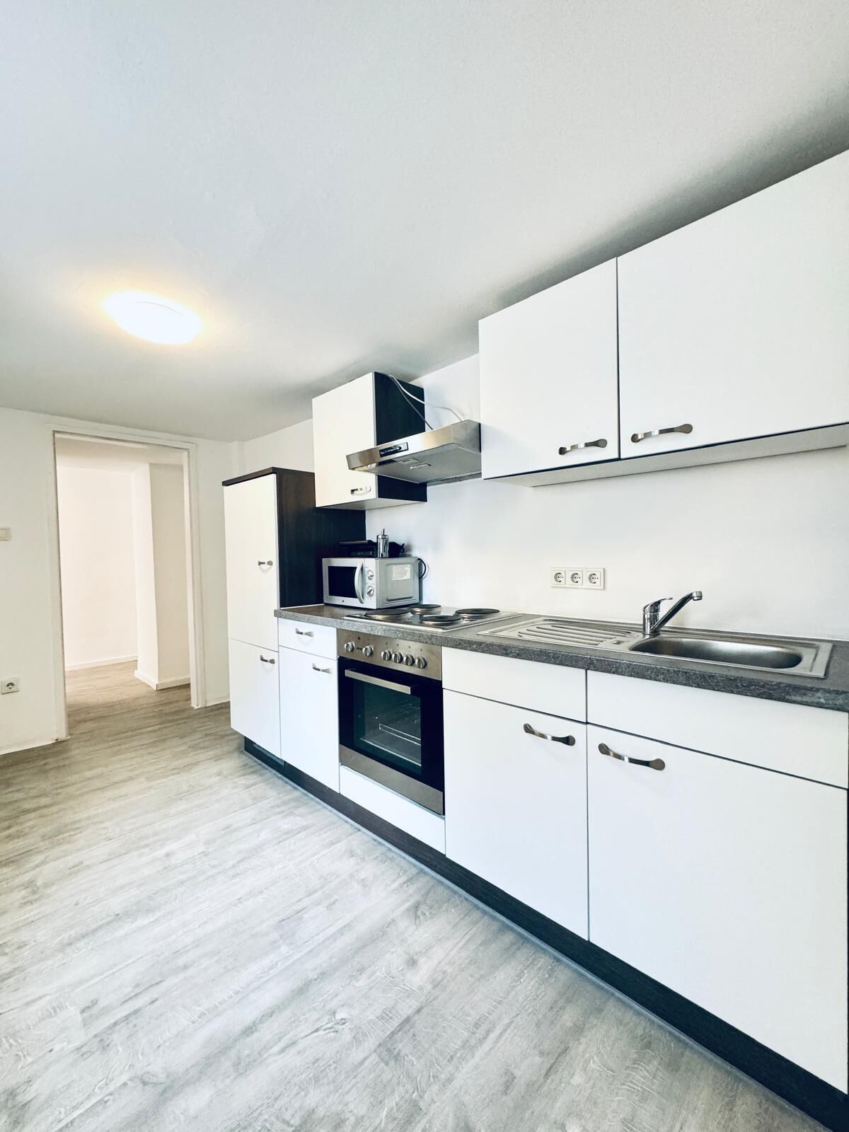 Basic Apartment | Private kitchen | Fridge, microwave, oven, stovetop