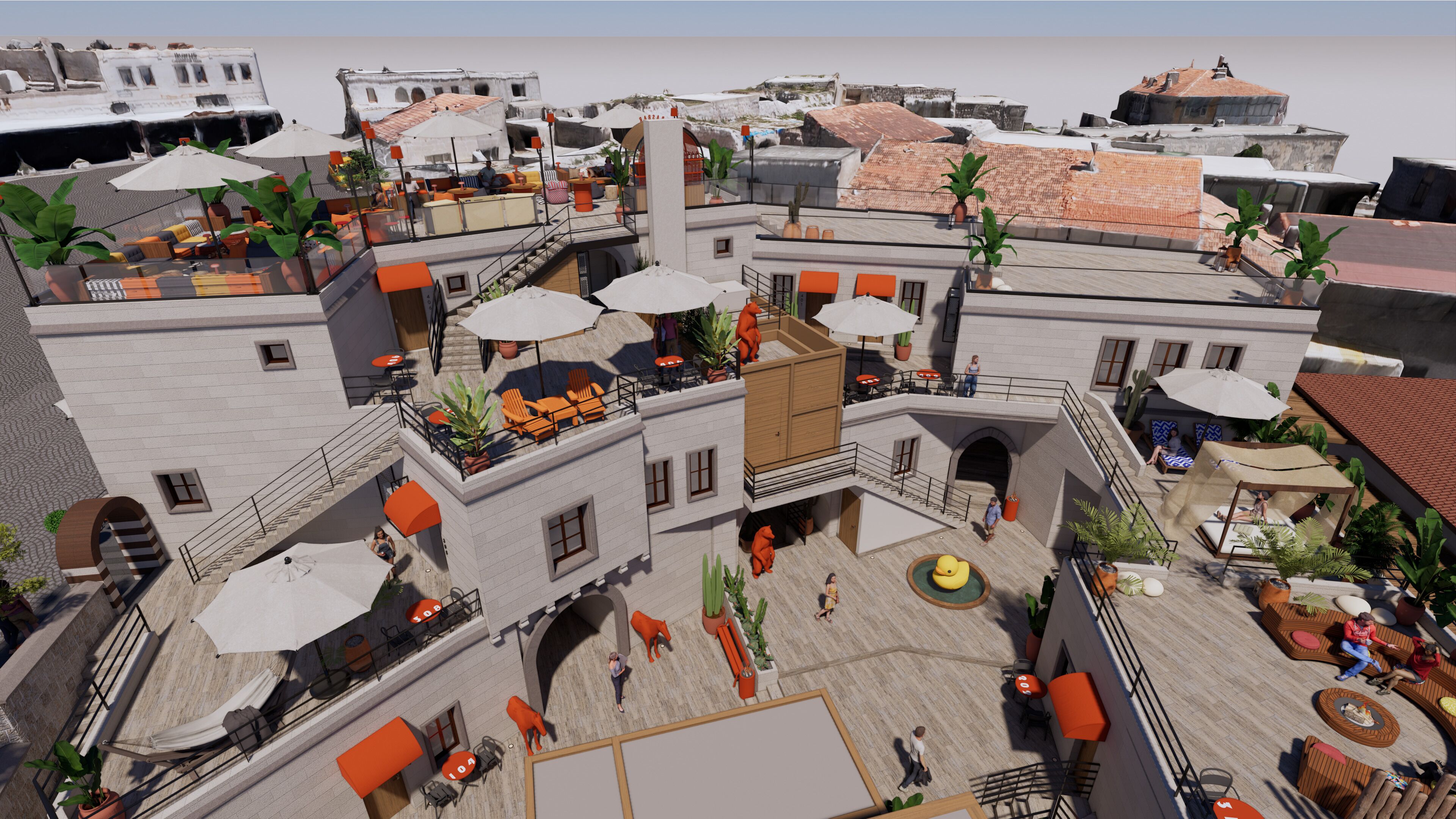 Vista frontal de la propiedad