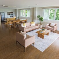Family Apartment, 3 Bedrooms, Balcony, Sea View | Living area | Flat-screen TV