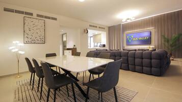 Luxury Villa, Garden View | Living area | 55-inch Smart TV with satellite channels