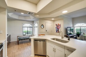 Apartment (2 Bedrooms) | Interior - Patio + Community Perks: Stylish Scottsdale Escape (Scottsdale)