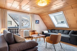 TV, fireplace, table tennis - Apartment 'Haus Doktor Saeltzer for up to 13 Guests' with Mountain View, Garden & Wi-Fi (Lenzkirch)